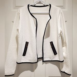 White blazer jacket with zipper details